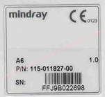 Υπομονετικά μέρη PN 115-011827-00 οργάνων ελέγχου ενότητας Mindray A6 IPM IBP